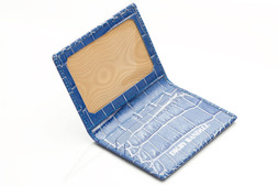Leather Travel Card Holder in Blue Nile