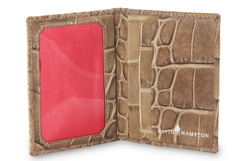 Leather Travel Card Holder in Serengeti